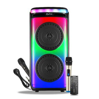 PTron Fusion Party Pro 100W Karaoke Bluetooth Party Speaker with 3M Wired Microphone