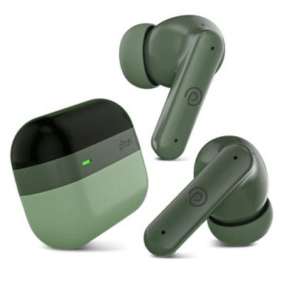 pTron  Zenbuds 1 ANC Earbuds, 28dB Active Noise Cancellation TWS, Quad Mic TruTalk ENC Calls, 60Hrs Playtime, 45ms Game/Movie Mode & in-Ear Bluetooth 5.3 Wireless Headphones (Green)