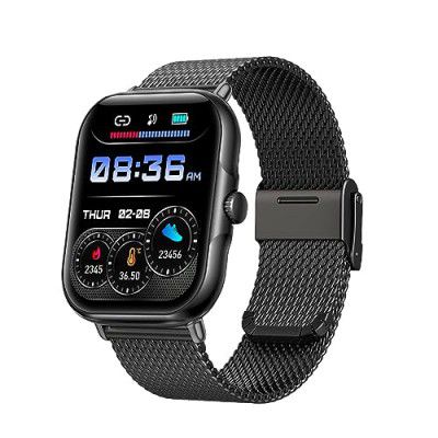 pTron Reflect Callz Smartwatch, Bluetooth Calling, 1.85" Full Touch Display (Black)