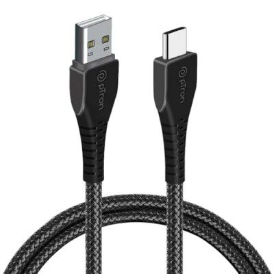 pTron Solero Braid 60W Type C Fast Charging Cable 1m for Samsung (Black)