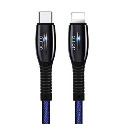 pTron Solero Evo 2.4A Type-C to iOS Device Data & Fast Charging Cable, 480Mbps Data Sync, Strong & Durable 1.2 Meter Long USB Cable for Smartphone - (Blue)