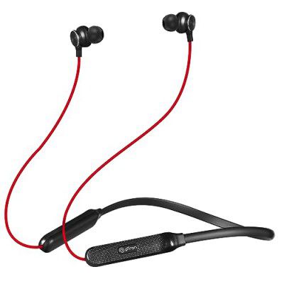 pTron Tangent Duo Bluetooth 5.2 Wireless in-Ear Headphones (Red/Black)