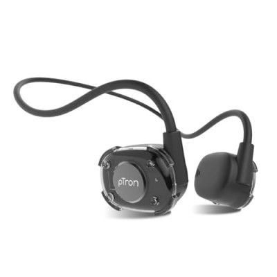 pTron Tangent Impulse Safebeats Open Ear Wireless Headphones with Mic, 10H Playtime, Designed for Ear Health & Comfort,  (Active Black)