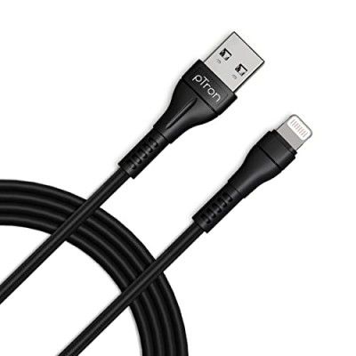 pTron USB-A to Lighting 2.4A Fast Charging Cable compatible with iOS Devices, 480mbps Data Transfer Speed