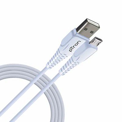 pTron USB-A to Micro USB 2.4A Fast Charging Cable compatible with Android Phones/Tablets, 480mbps Data Transfer Speed, Made in India, Solero M241 Tangle-free USB Cable (Round, 1M, White)