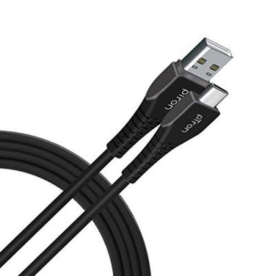 pTron USB-A to Micro USB 3A Fast Charging Cable (Nylon Braided, 1.5M, Black)