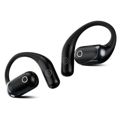 pTron  Zenbuds Evo X2 Pro Open Ear Wireless Earbuds, 60H Playtime,BT5.3 Headphones, Touch Control & Type C Charging (Black)