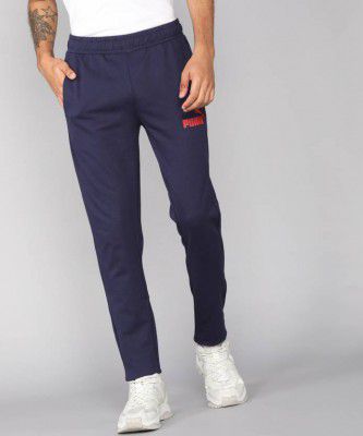 PUMA  Pants Men Solid Blue Track Pants