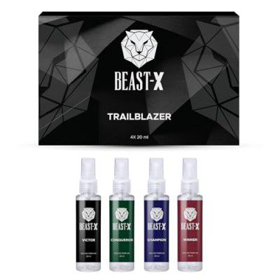 PureSense BEAST - X Trailblazer Perfume Gift Set (Victor + Conqueror + Champion + Winner) | Long Lasting Men's Perfume Combo Pack Travel Set (4x20ml) 80ml