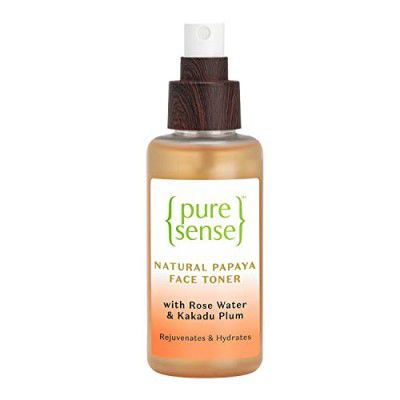 PureSense Natural Papaya Face Toner with Rose Water, Bamboo Water & Kakadu Plum for Revitalised & Glowing Skin 100ml