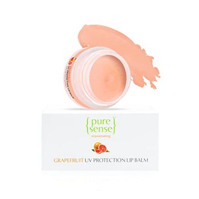 PureSense Vitamin-C Rich Grapefruit UV Protection Lip Balm for Dry Damaged & Chapped Lips | Softens & Protects Lips | Sulphate & Paraben Free | 5 g