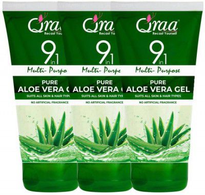 Qraa 9 in 1 Multipurpose Gel for Skin & Hair  (3 Items in the set)