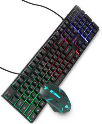 RAEGR RapidGear X30 Wired Rainbow Backlight Keyboard and 1200 dpi Mouse Combo Set