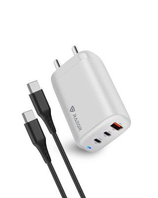 RAEGR RapidLink 1160, GaN 65W Adapter PD+Triple USB Wall Charger