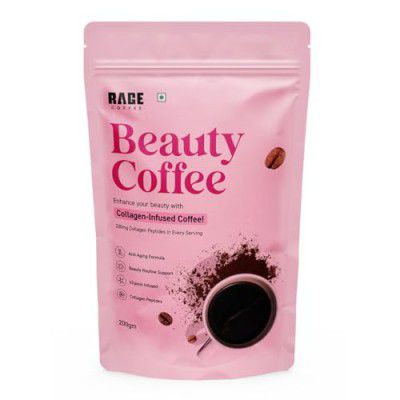 Rage Coffee Collagen Infused Beauty Coffee Powder - 200g | 100% Pure Coffee& Natural Collagen Extract For Healthy Skin, Hair & Nails | Improved Immune Function