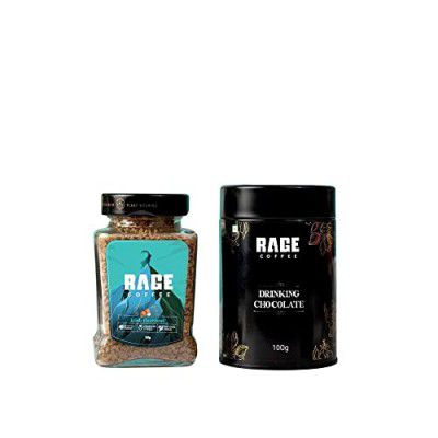 Rage Coffee Combo - Instant Coffee And Drinking Chocolate Powder Mix | 50 gms & 100 gms | Irish Hazelnut Flavoured Coffee | Made In India