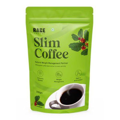 Rage Coffee Green Slim coffee powder for weight Management - 200g | 100% Pure Coffee & Green Coffee Extract | Metabolism Booster