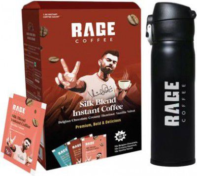 RAGE Silk Sachets 1.5g x 30 - Belgian Chocolate, Creamy Hazelnut, Vanilla + Flask Instant Coffee  (2 x 130 g, Assorted Flavoured)