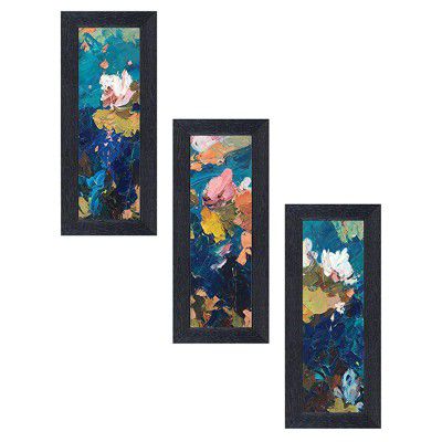 Random (RP-1148) Multicolor Abstract Paintings Set of 3 (6 X 14) Each