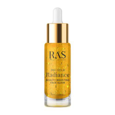 RAS Luxury Oils 24K Gold Radiance Elixir Face Serum for Glowing Skin, Skin Brightening, Reduce Wrinkles, Acne, Pigmentation, Dark Spots, Natural & Organic