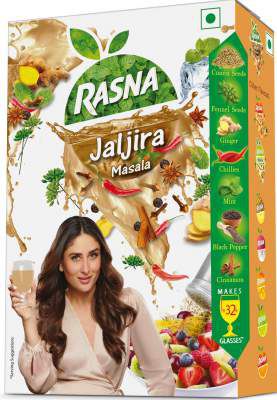 Rasna Fresh Fun 32 Glass monocarton, Jaljira Masala,Powder Content 30+30=60gm & Liquid Content 15ml (Pack of 5 )