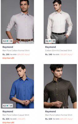 Raymond men's Shirt Minimum 70% Off