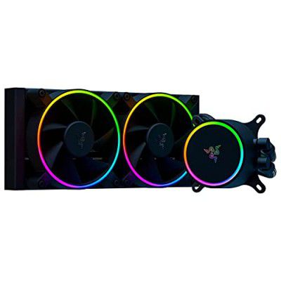 Razer Hanbo Chroma RGB All-In-One Liquid Cooler aRGB Pump Cap: Ultimate AIO Design - Quiet, aRGB Fans - Silent, Liquid Cooling - PWM Fan Controller Support - RGB Chroma aRGB - 240MM-RC21-01770100-R3M1