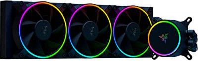 Razer Hanbo Chroma RGB All-In-One Liquid Cooler aRGB Pump Cap: Ultimate AIO Design - Quiet, ARGB Fans - Silent, Liquid Cooling - PWM Fan Controller Support - RGB Chroma aRGB - 360MM-RC21-01770200-R3M1