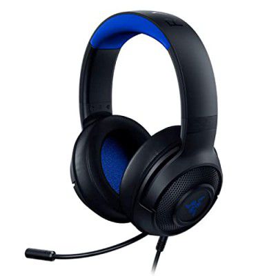 Razer Kraken X Ultralight Gaming Headset: 7.1 Surround Sound - Lightweight Aluminum Frame - Bendable Cardioid Microphone - for PC, PS4, PS5, Switch, Xbox One, Xbox Series X|S, Mobile - Black/Blue