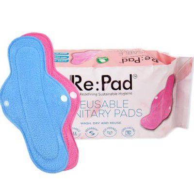 Re pad Reusable Cloth Sanitary for Women Pads Overnight Cloth Washable Super-Absorbent, Sanitary Pad (Pack of 6)