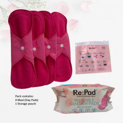 Re:pad Reusable Sanitary Pad, Pack of 4 Maxi Pads Sanitary Pad (Pack of 4)