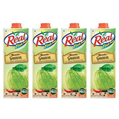 Real Masala Guava Fruit Juice-1L (Pack of 4)