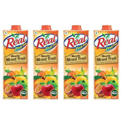 Real Masala Mixed Fruit Juice - 1L (Pack of 4)