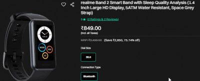 realme Band 2 Smart Band with Sleep Quality Analysis (1.4 Inch Large HD Display, 5ATM Water Resistant, Space Grey Strap)