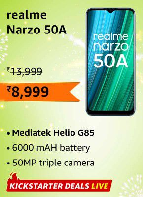 realme narzo 50A (4GB RAM | 128 GB Storage) @ ₹ 8,999