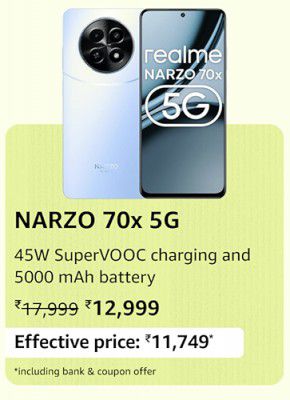 realme NARZO 70x 5G @ ₹11,749 during Prime Day Sale