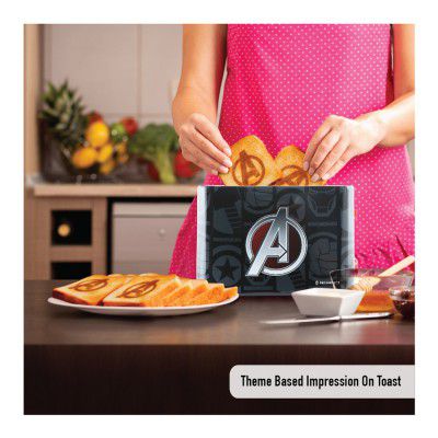 Reconnect Avengers 2-Slice Pop-up Toaster with Theme Impression, 2 Years Warranty