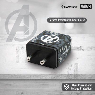 Reconnect Marvel Avengers QC 3.0 20 Watts Wall Charger, Scratch resistant, Qualcomm quick charge 3.0, single USB output, BIS approved- DQWC301 AV