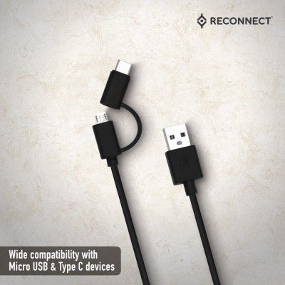 Reconnect RATCB1004 1 Meter 2-In-1 Micro USB to Type C Cable