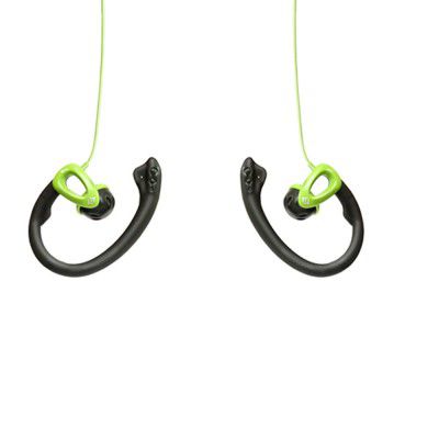 Reconnect Sporty EP SE-MIC Wired Earphone With Adjustable Ear lobes, 3.5 mm gold plated plug, Stereo headset with 3 months warranty, Green