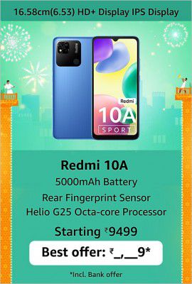 Redmi 10A (6GB RAM | 128GB ROM) Starting @ ₹9,499