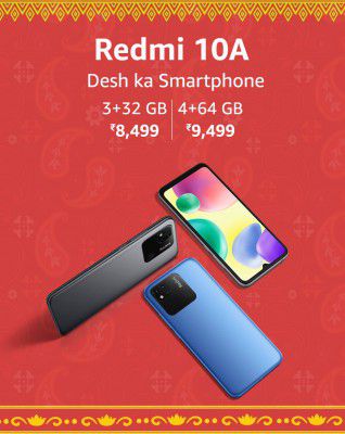 Redmi 10A sale is Live Starting from ₹8499