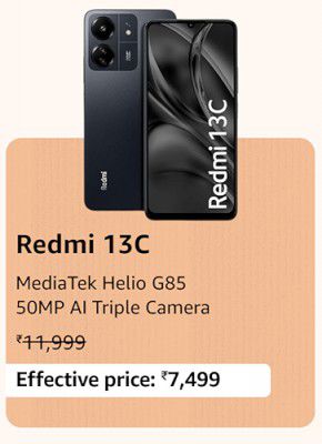 Redmi 13C @ ₹7,499 during Prime Day Sale