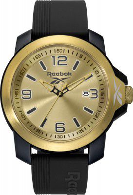 Reebok Triple 3 Analog Gold Dial Mens Watch-RV-TR3-G3-PBIB-2B