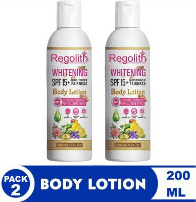 Regolith Whitening Body Lotion SPF 15 + Moisturiser Fairness For Face, Hand & Body  (200 g)