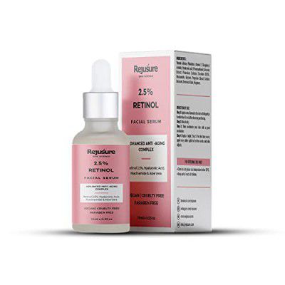 Rejusure 2.5% Retinol face Serum for Anti Aging | Night Face Serum | Fine Lines & Wrinkles |Cell Turnover Youthful | Smooth Skin – 10ml