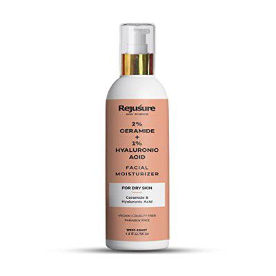 Rejusure Ceramide + Hyaluronic Acid Face Moisturizer - 24-Hour Hydration for Gloriously Smooth Skin | Dry Skin Moisturizer | Skin care - 50 ml