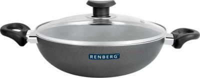 Renberg Non-Stick Kadai With Glass Lid 20cm (RBIN-2204) Kadhai 20 cm diameter with Lid 1.75 L capacity  (Aluminium, Non-stick)