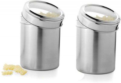 Renberg Steel Grocery Container - 1650 ml  (Pack of 2, Silver)