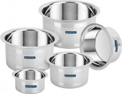 Renberg Steelix Tope Cookware Set  (Stainless Steel 5 - Piece)